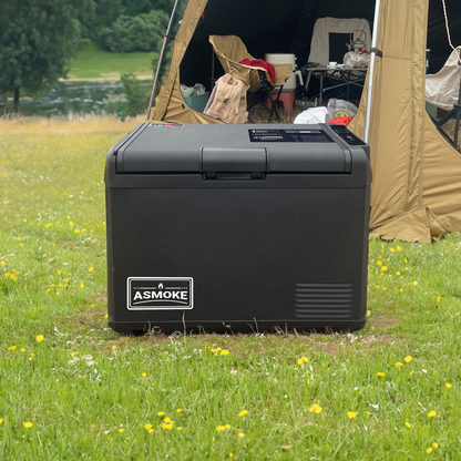 ASMOKE Premium Mini Fridge | 37L Compact Refrigerator with Roll-Bond Evaporator & Internal Light