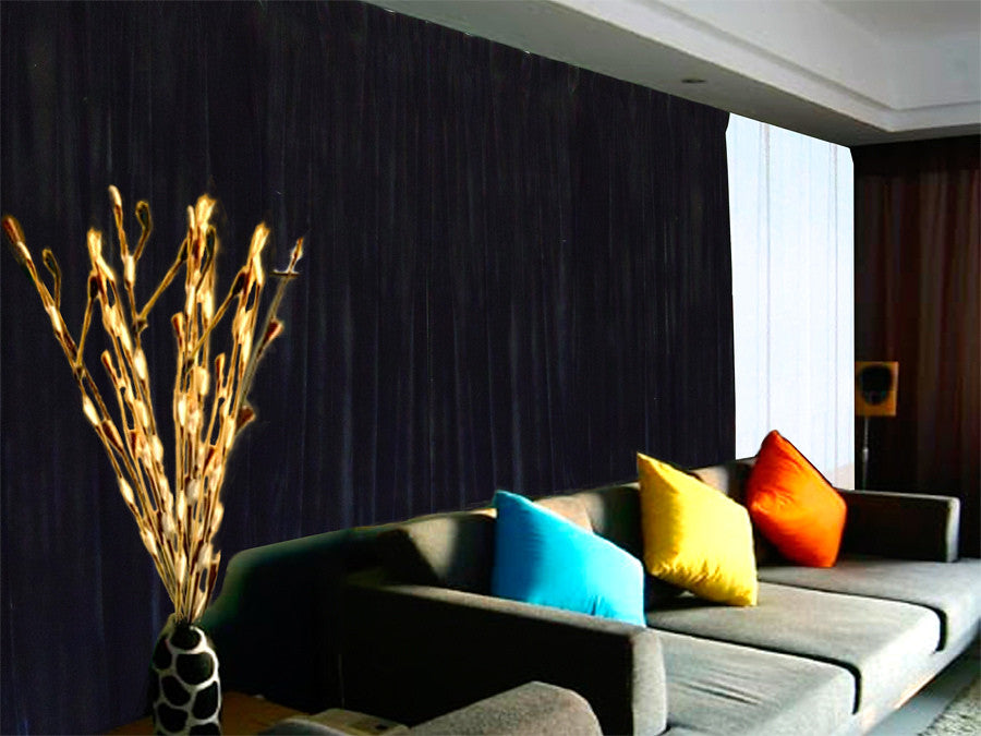 Long Large Velvet Curtains Black 620x270cm with 4m blockout+30 Hook New