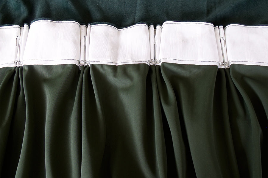 Large Thick Faux Mink Velvet Curtains 540x 230cm+30 Hooks Pinch Pleat, Green,New