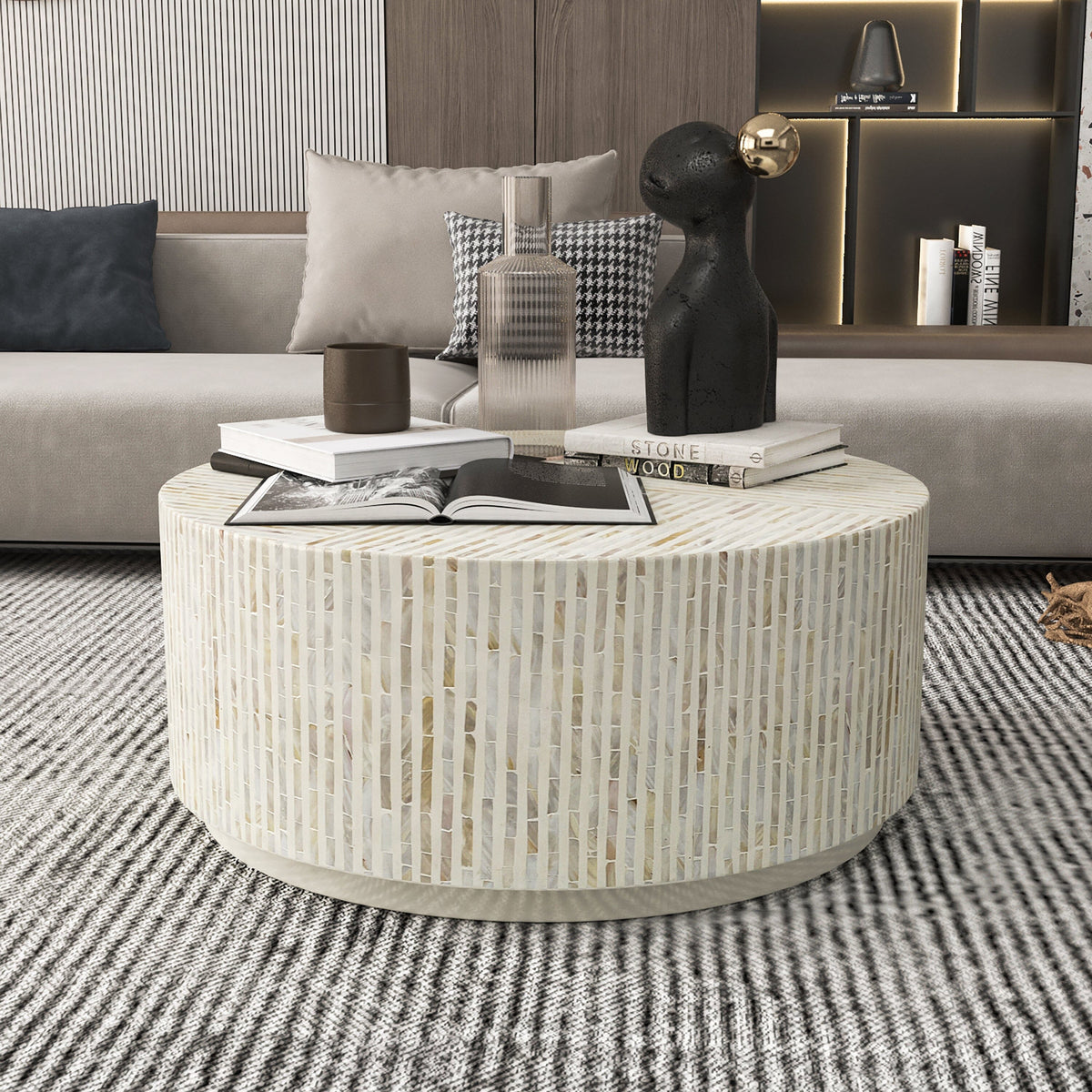 PURIST MOTHER OF PEARL HAND MADE COFFEE TABLE