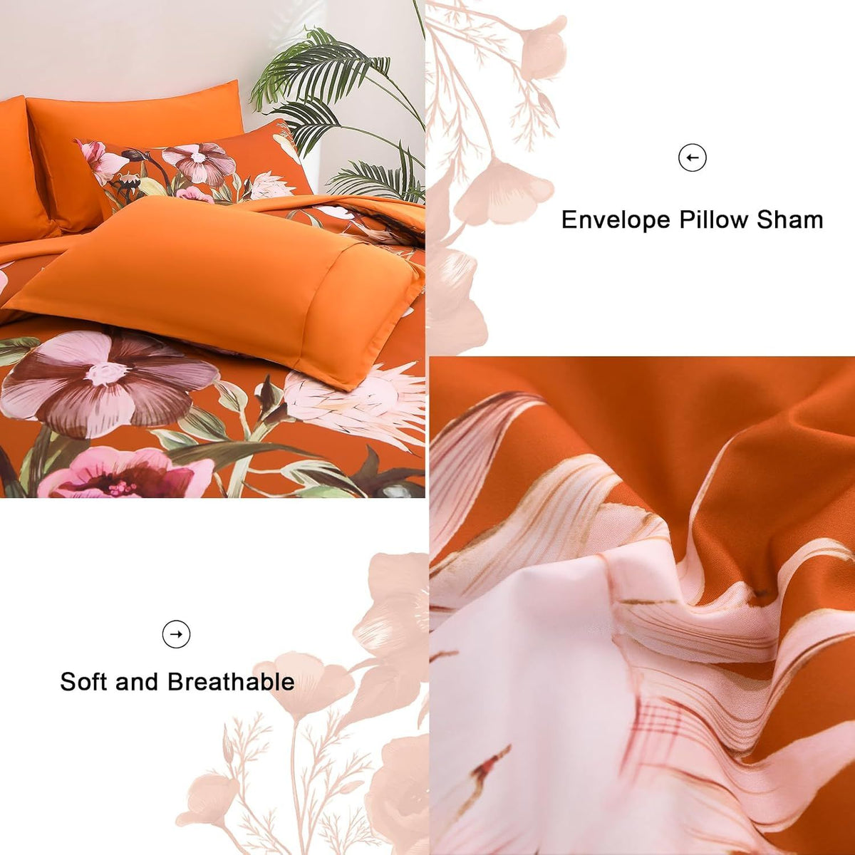 Terracotta Bloomhaven Royale 3 Piece Comforter Set