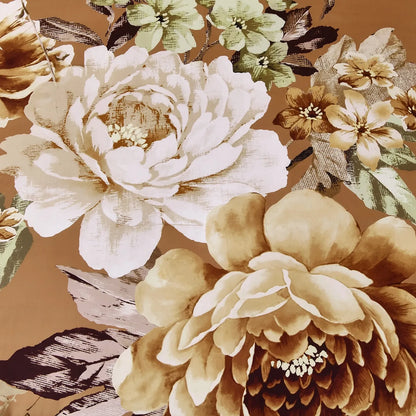 Golden Bloom Majesty Caramel Blossom 3 Piece Comforter Set