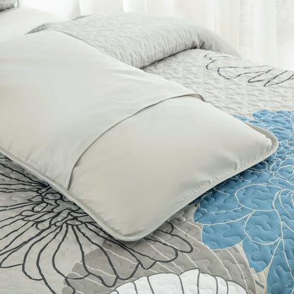 Black Floral Boho Royale Bedspread Coverlet 3 Piece Set