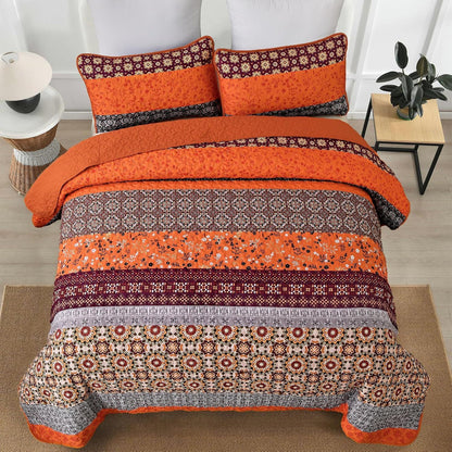 Sunset Boho Mosaic 3 Piece Bedspread Set