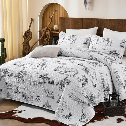 Black Quilted Vista Bedspread Coverlet 3 Piece Set