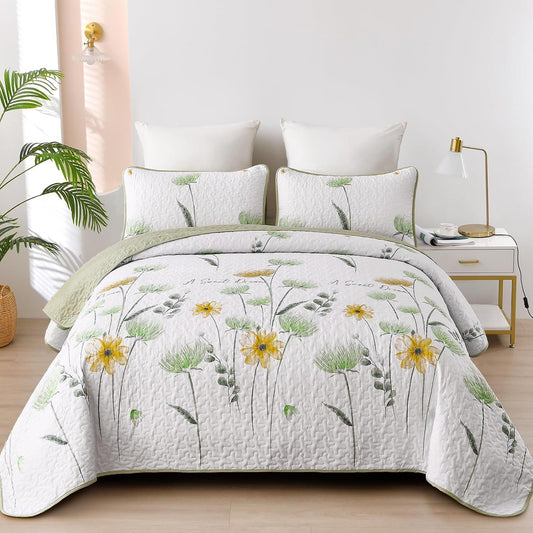 Elegant Floral Majesty Bedspread Coverlet 3 Piece Set