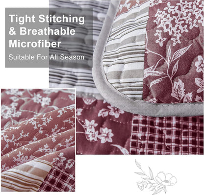 Blush Bohemian Patchwork 3 Piece bed spread Set