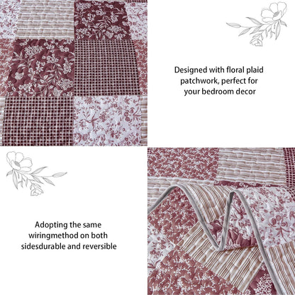 Blush Bohemian Patchwork 3 Piece bed spread Set