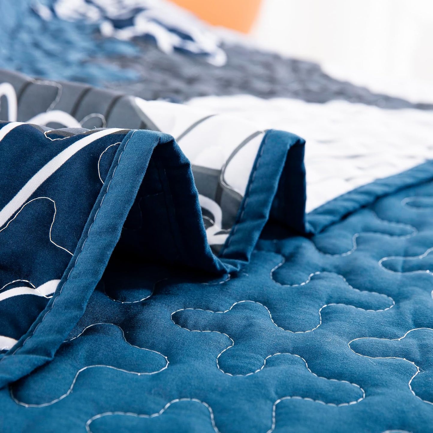 Frosted Magnolia Chic blue 3 Pc Comforter & Pillow Cover Set KING
