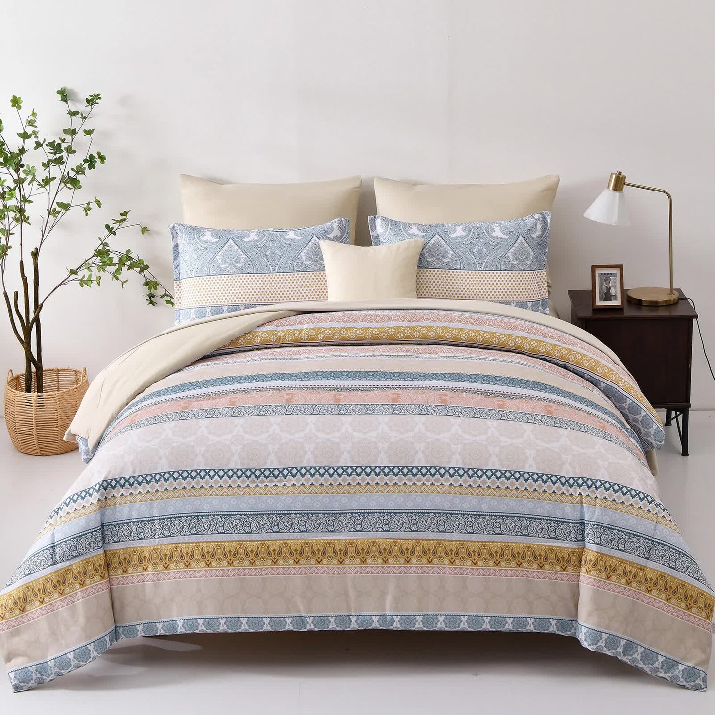 Luxe Loft Boho Quilted Comforter & Shams – Trending 3‑Piece Set