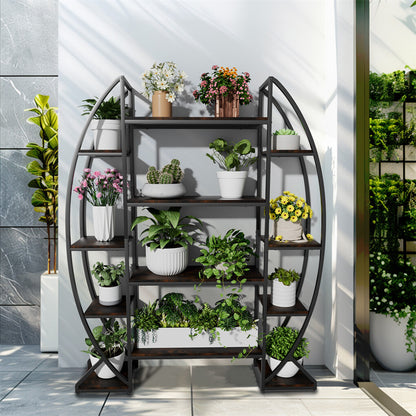 8 Tier Jumbo Plant Stand Vase Shape Flower Bonsai Pot Display Rack Indoor Outdoor