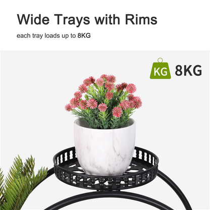 Metal Plant Stand Rack 4Tier Indoor Flower Pot Stand with Wheels for Living Room