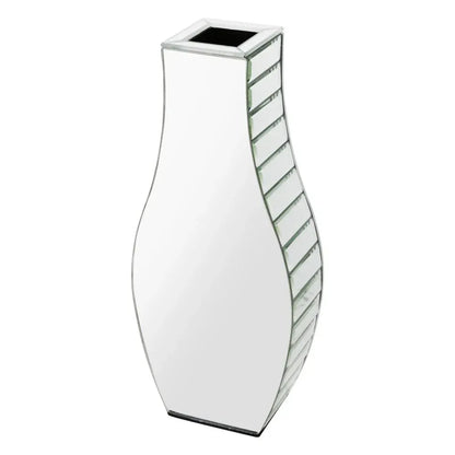Silver Crushed Diamond Flower Vase Mirrored Glass Decorative Table Vase for Home Wedding Centerpieces