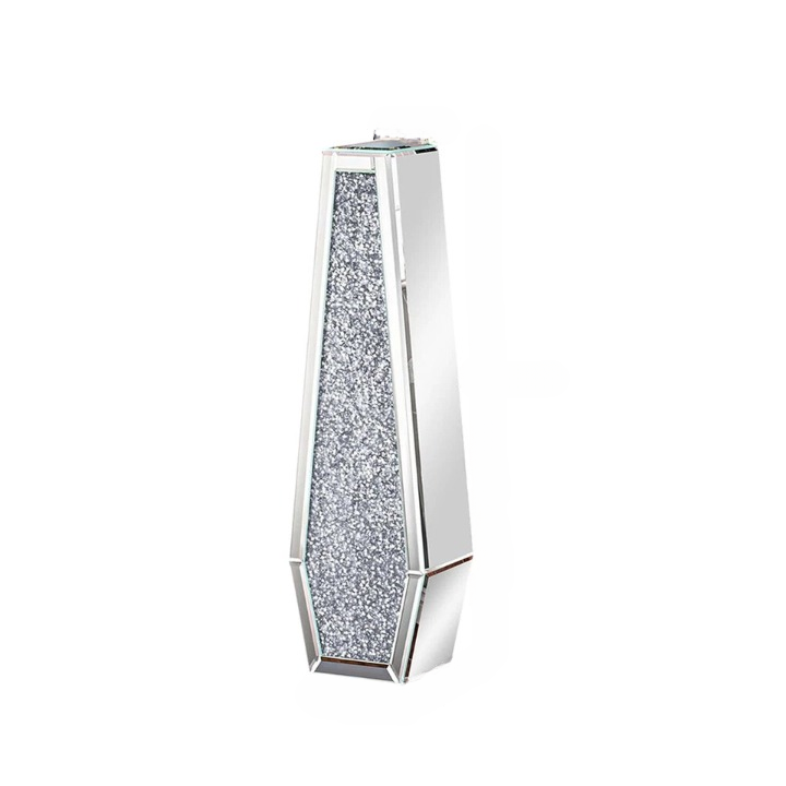 Silver Mirrored Floor Vase Luxury Diamond Flower Vase Living Room Home Office