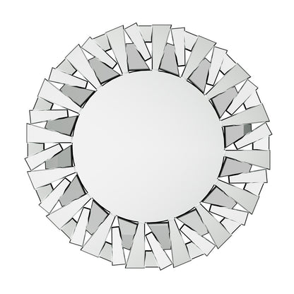 Silver Sunburst Round Wall Mirror