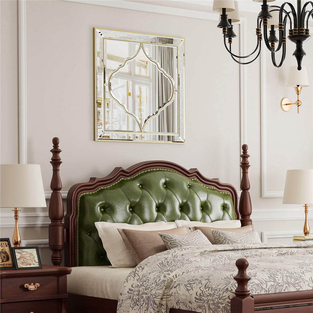 High-grade Unique Decorative Accent Mirror Elegant Square Wall Silver HD Mirror
