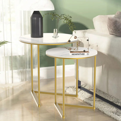 Set of 2 Sintered Stone Nesting End Tables