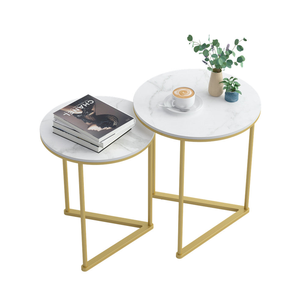 Set of 2 Sintered Stone Nesting End Tables