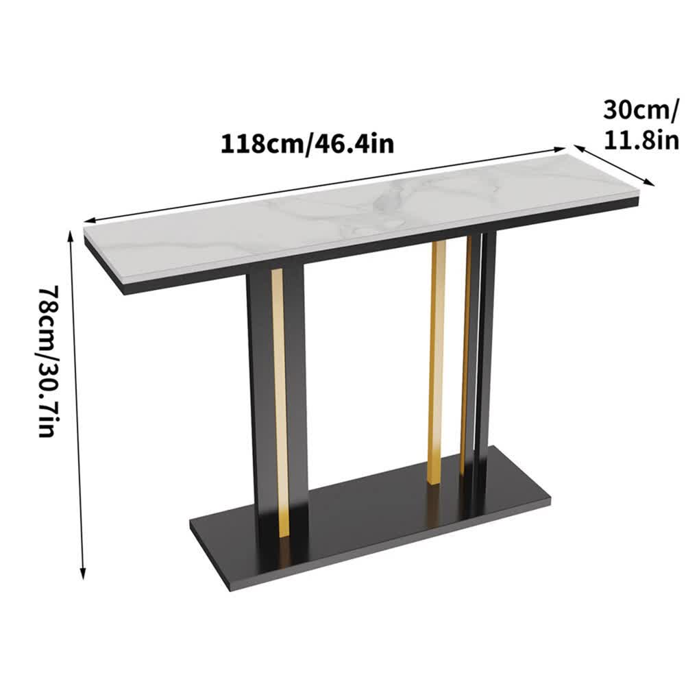 Heavy Duty Marble Entry Console Table Extra Large Sofa Table Accent Furniture