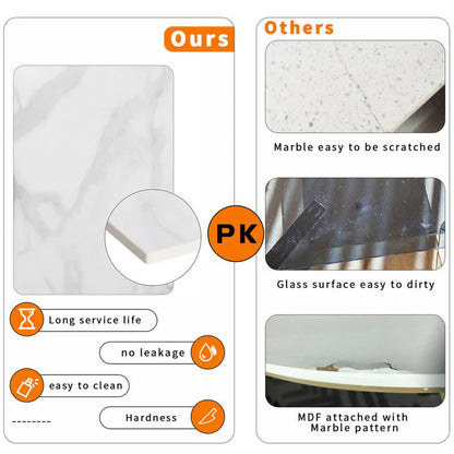 Premium Natural Marble Texture Side End Table Coffee Table Large Bedside Table