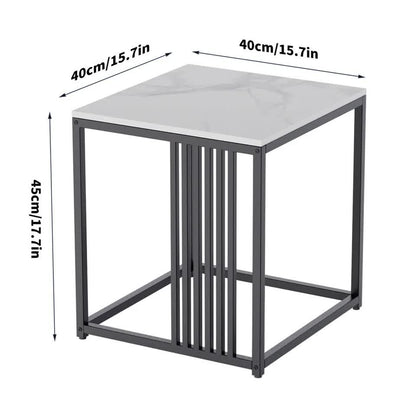 Premium Natural Marble Texture Side End Table Coffee Table Large Bedside Table