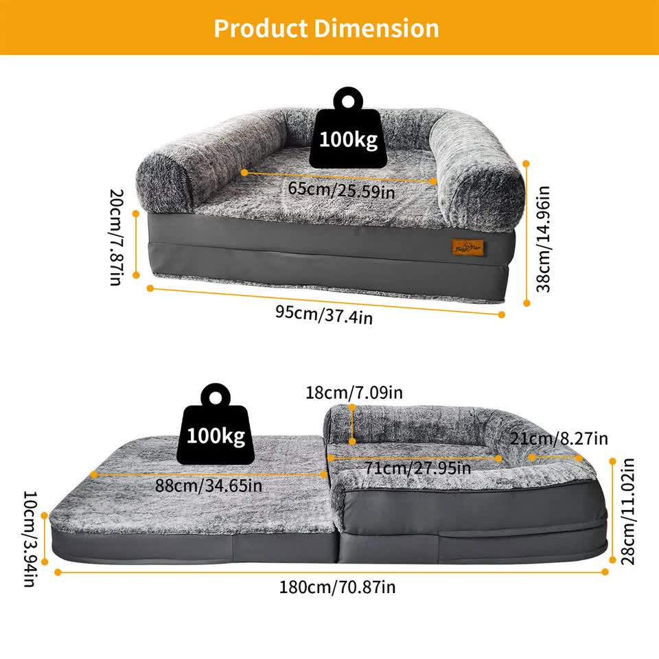 XL Human Sized Dog Bed Foldable Orthopedic Pet Dog Sofa Couch Comfy Big Bean Bed