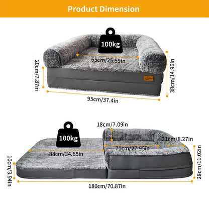 XL Human Sized Dog Bed Foldable Orthopedic Pet Dog Sofa Couch Comfy Big Bean Bed