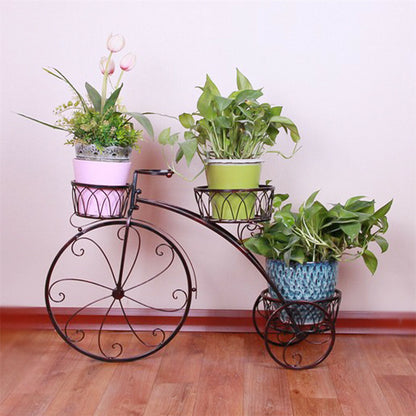 3 Tier Bicycle Style Flower Pots Indoor Outdoor Garden Shelf Rack Metal Plant Stand Au