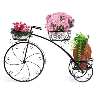 3 Tier Bicycle Style Flower Pots Indoor Outdoor Garden Shelf Rack Metal Plant Stand Au