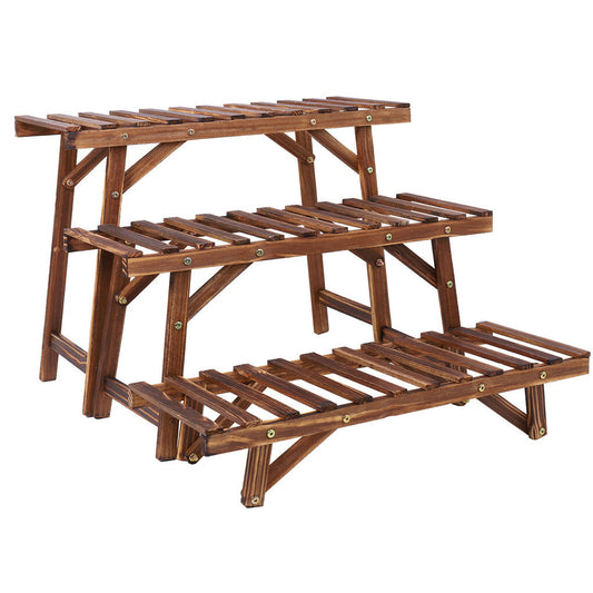 3pcs Plant Stand Flower Step Bench Rack Herb Storage Shelf Garden Indoor Outdoor