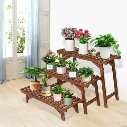 3pcs Plant Stand Flower Step Bench Rack Herb Storage Shelf Garden Indoor Outdoor