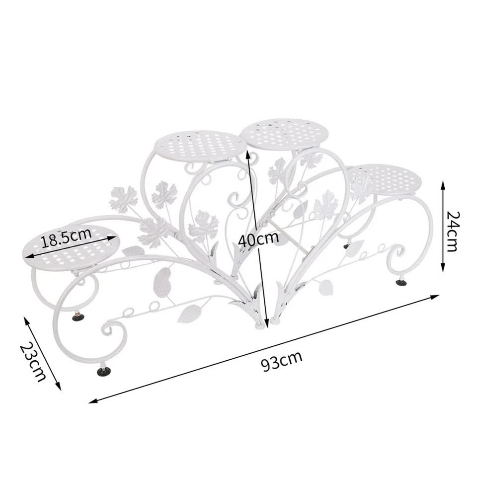 Outdoor Indoor Metal Flower Pots Planter Plant Stands Garden Shelf Racks