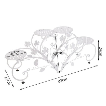 Outdoor Indoor Metal Flower Pots Planter Plant Stands Garden Shelf Racks