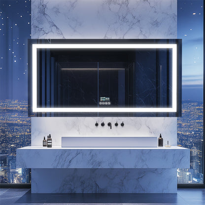 Fin 1200Mm Jumbo Bluetooth Led Bathroom Mirror Music Anti-Fog Vanity Mirror