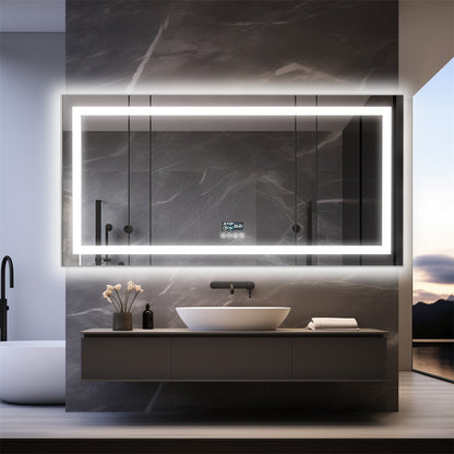 Fin 1200Mm Jumbo Bluetooth Led Bathroom Mirror Music Anti-Fog Vanity Mirror