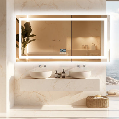 Fin 1200Mm Jumbo Bluetooth Led Bathroom Mirror Music Anti-Fog Vanity Mirror
