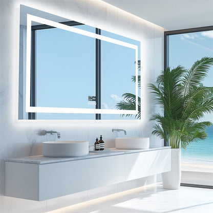 Fin 1200Mm Jumbo Bluetooth Led Bathroom Mirror Music Anti-Fog Vanity Mirror