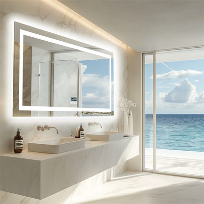 Fin 1200Mm Jumbo Bluetooth Led Bathroom Mirror Music Anti-Fog Vanity Mirror