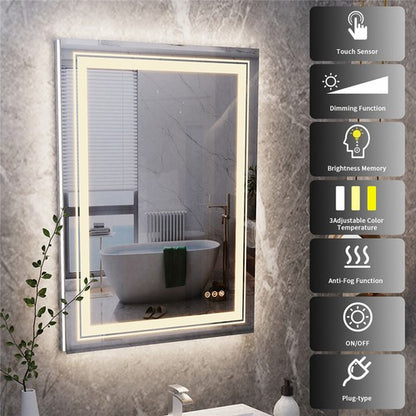 Modern Luxury: LED Mirror with Defogger 600*800mm Double LED