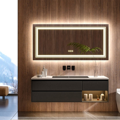 LED Bathroom Mirror Double Light Vanity Makeup Mirror Tall Full-Size Body Mirror 1200*600mm Double LED