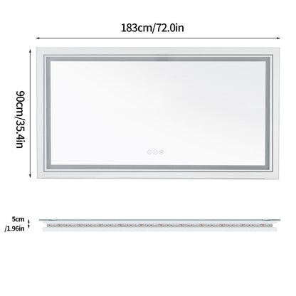 1.83M Oversize Dual Light Bathroom Mirror Super Anti-Fog Makeup Dressing Mirror