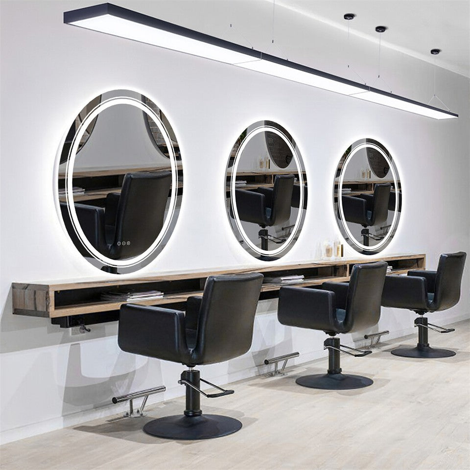 60x80cm Oval Backlit + Front LED Bathroom Mirror Dimmable Shatter-Proof Vanity Mirror