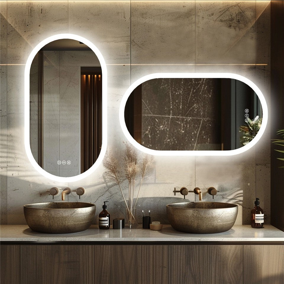 Premium Oval LED Anti-Fog Bathroom Mirror(120x60cm)