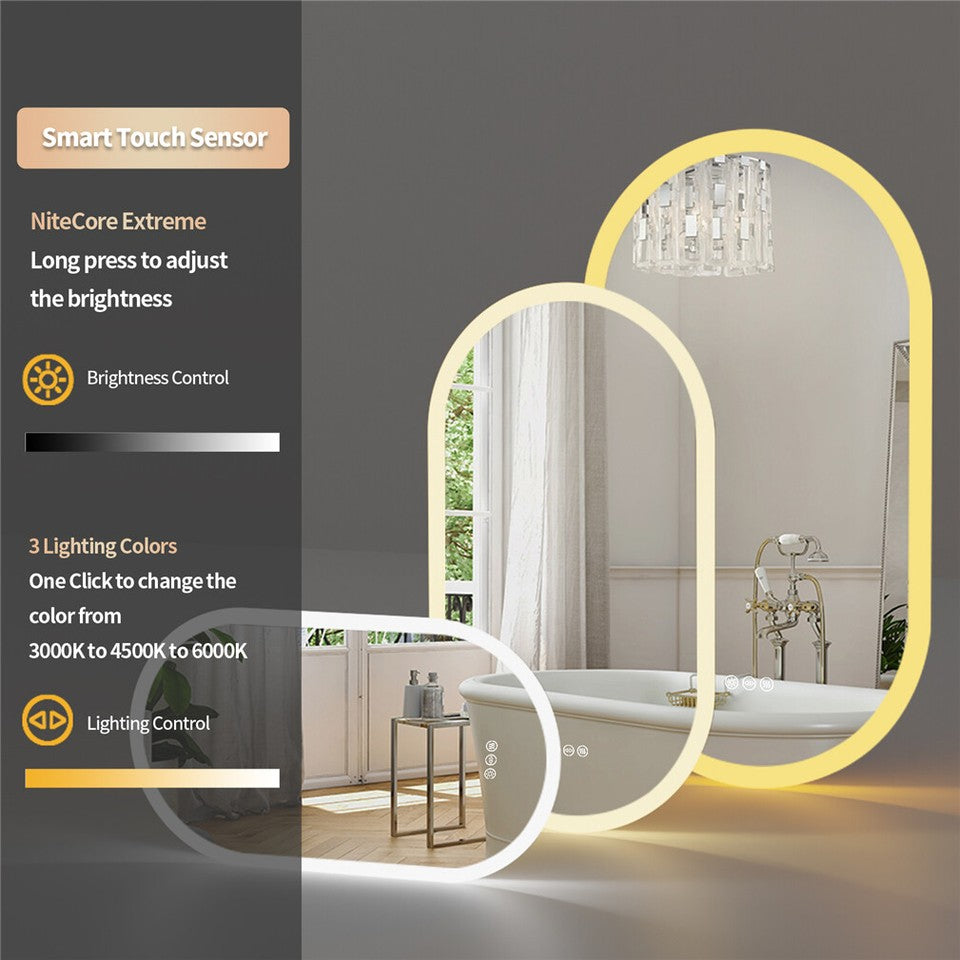 Premium Oval LED Anti-Fog Bathroom Mirror(120x60cm)