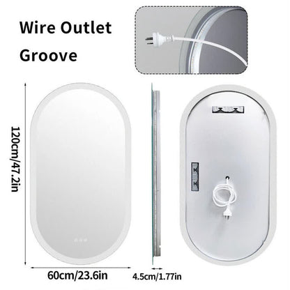 Premium Oval LED Anti-Fog Bathroom Mirror(120x60cm)