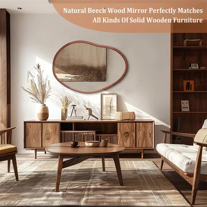 Large Wooden Frame Wall Mirror - Entryway & Hall Decor
