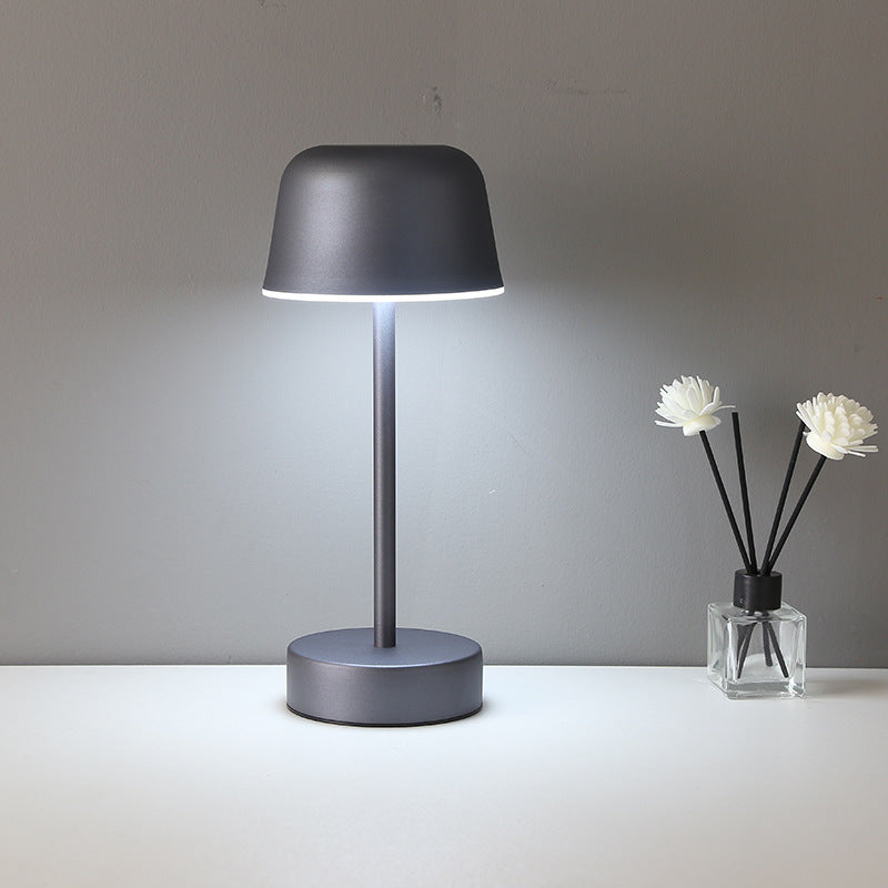 Red Modern Minimalist LED Table Lamp - Rechargeable Touch Control Desk Light