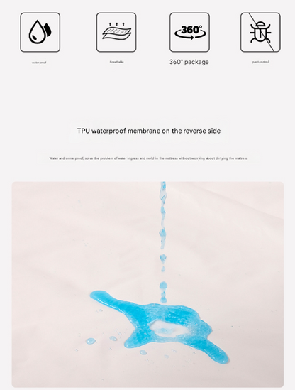 Black Queen Size Waterproof Fitted Mattress Protector - Soft & Breathable Bed Cover, Hypoallergenic, Deep Pocket (152x190x30cm)