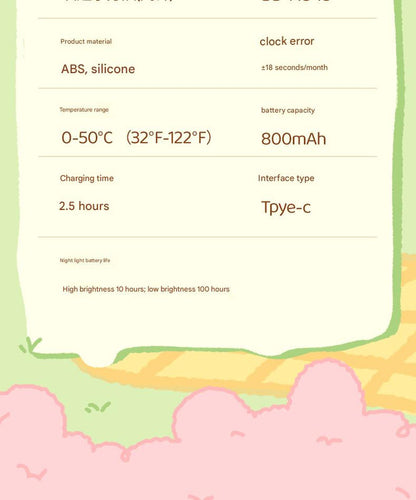 Cute Animal Digital Alarm Clock with Night Light, Temperature & Countdown Timer(Gray koala)