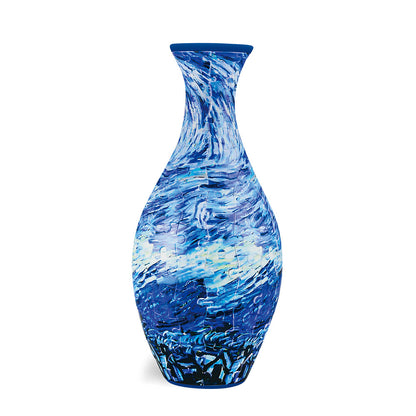 Unique 3D Puzzle Vase with Built-in Water Holder - Fun DIY Project (Waves)